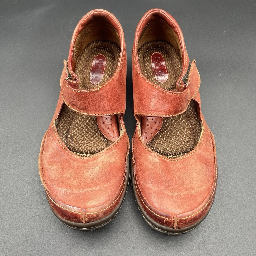 Born Handcrafted Footwear Red Leather Mary Jane Comfort Shoes Women's 9
